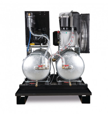 Aircraft - stacjonarna sprężarka tłokowa z 2x 100-litrowymi zbiornikami sprężonego powietrza i osuszaczem chłodniczym AIRPROFI D