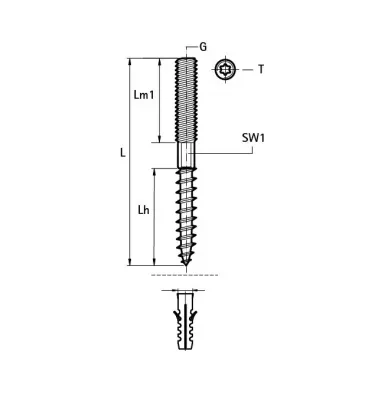 Walraven - BIS double threaded screw