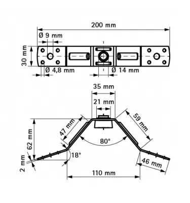 Walraven - shock absorber for mounting round Bis ventilation ducts