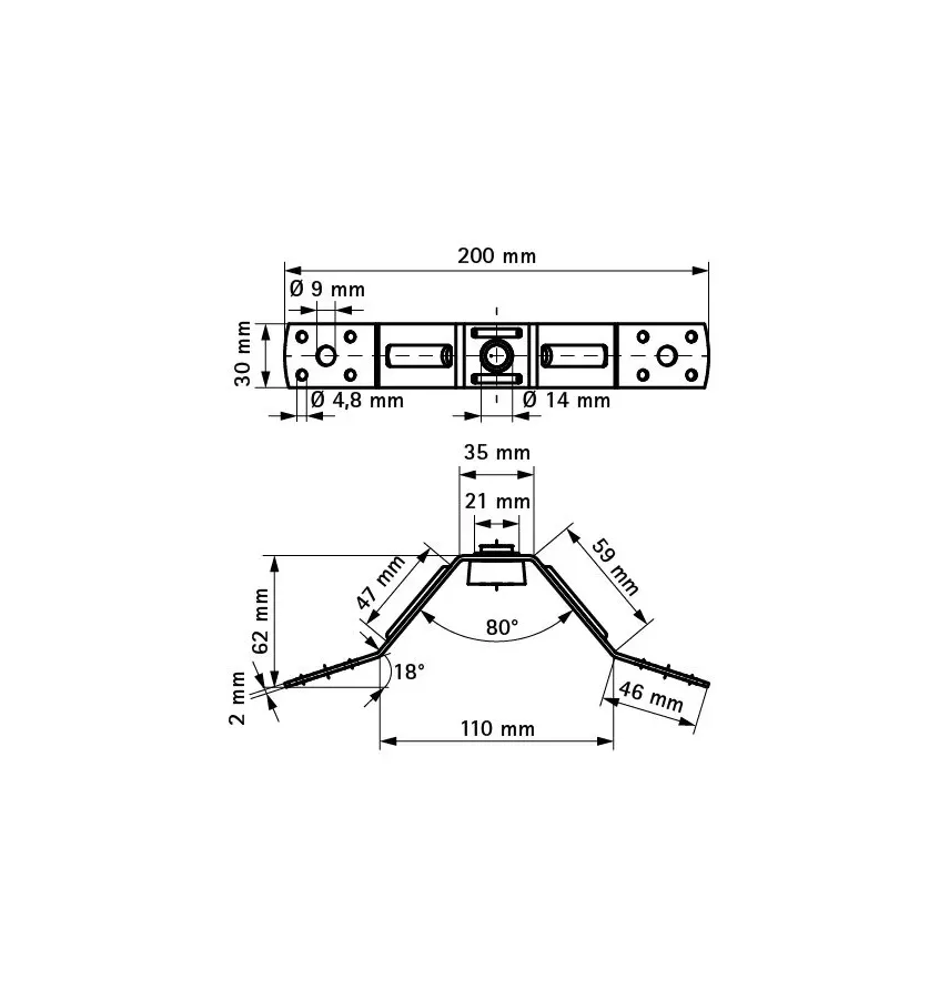 Walraven - shock absorber for mounting round Bis ventilation ducts