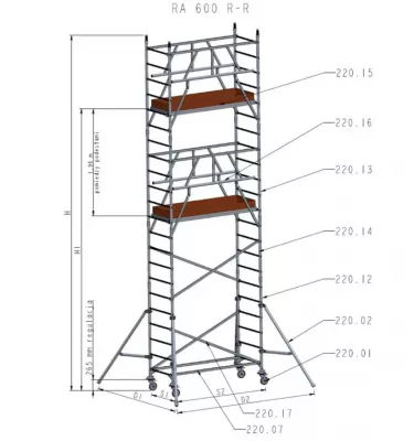 Drabex - RA-600 R-R mobile scaffolding