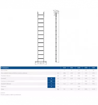 Drabex - žebřík s hákem, eloxovaný hliník TP 2100