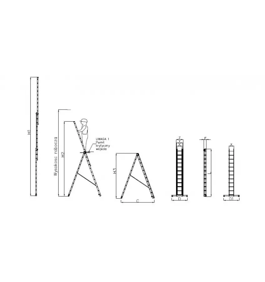 Drabex - a three-element ladder