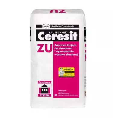 Ceresit - adhesive mortar for foamed polystyrene and reinforcing layer ZU