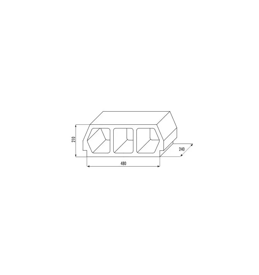Konbet - Teriva 24/60 Base ceiling block, 3-chamber, concrete