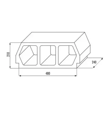 Konbet - Teriva 24/60 Base ceiling block, 3-chamber, expanded clay