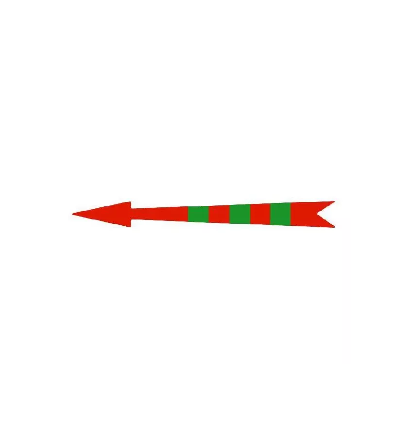 Xplo - self-adhesive red arrow mark with green marks