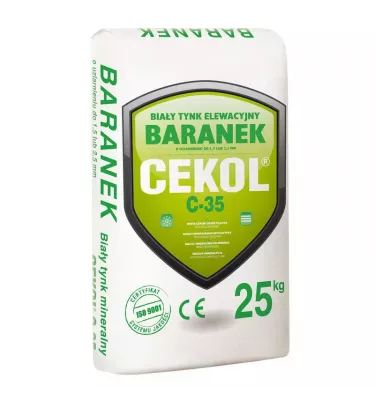 Cekol - tynk elewacyjny biały mineralny C-35 baranek 