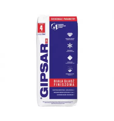 Atlas - white putty reinforced with Gipsar Uni polymers