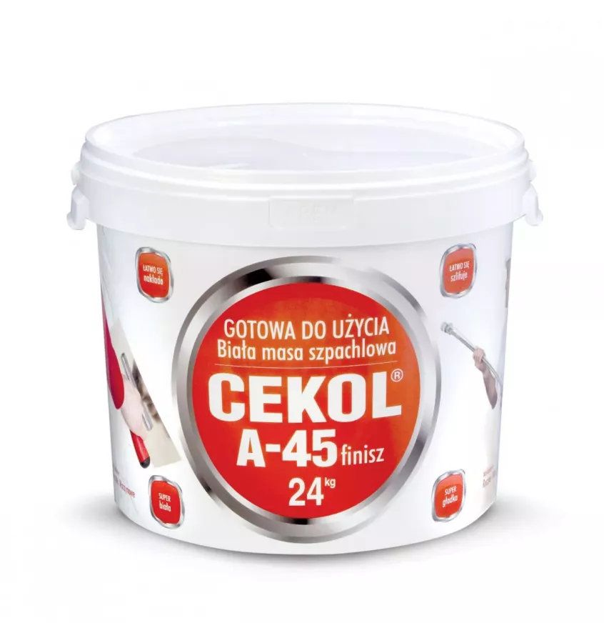 Cekol - biała gładź szpachlowa gotowa A-45 Finisz