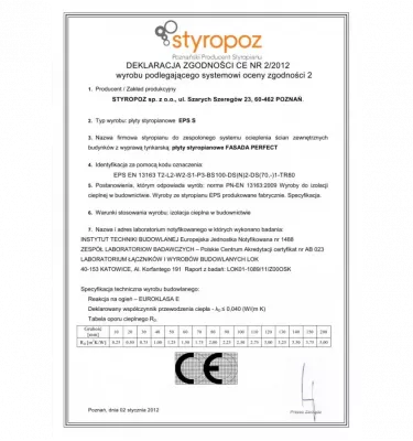 Styropoz - płyta styropianowa  Fasada Perfekt 40