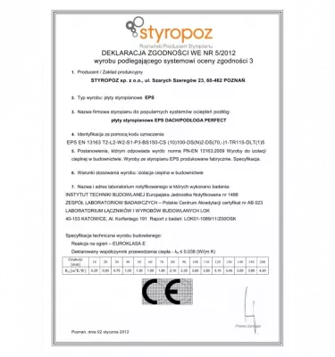 Styropoz - polystyrenová deska Roof / Floor Perfekt 100