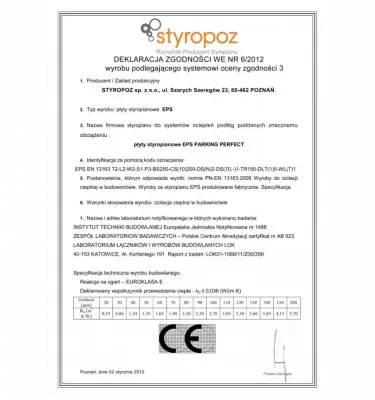 Styropoz - Styrofoam board Parking Perfekt 200