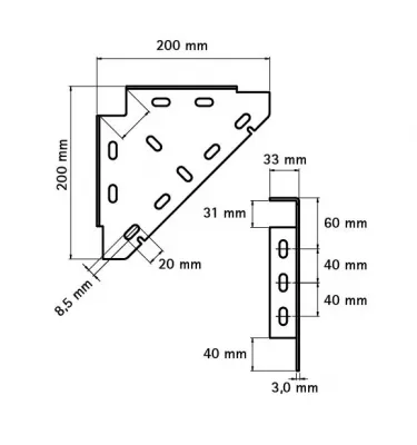 Walraven - triangular brackets for BIS mounting rails, WM0 - 30 - 660 3 010