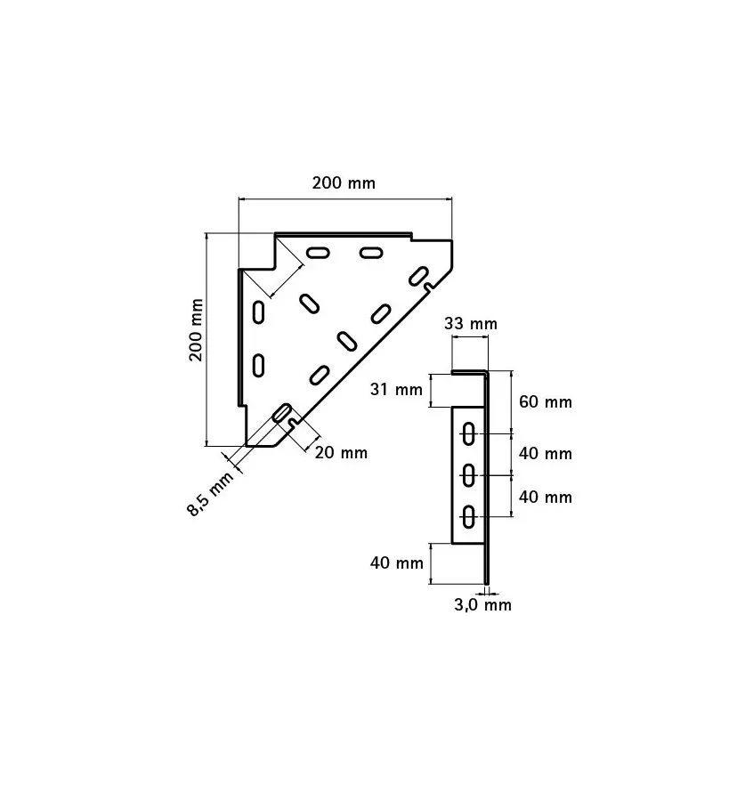 Walraven - triangular brackets for BIS mounting rails, WM0 - 30 - 660 3 010