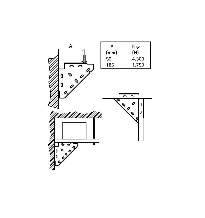 Walraven - triangular brackets for BIS mounting rails, WM0 - 30 - 660 3 010