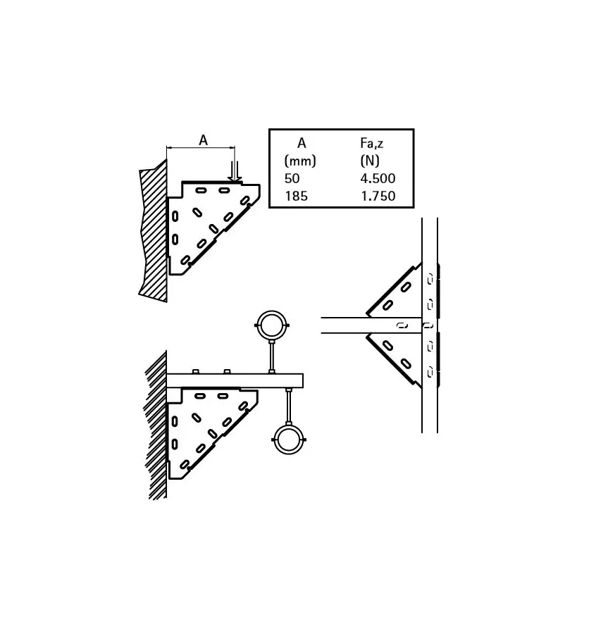 Walraven - triangular connectors for mounting rails BIS, WM - 659 3 010