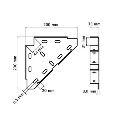 Walraven - triangular connectors for mounting rails BIS, WM - 659 3 010