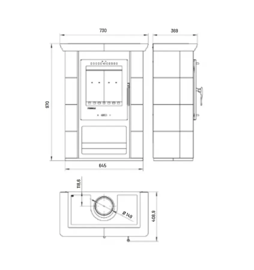 Thorma - Borgholm tiled wood stove