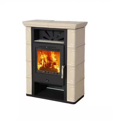 Thorma - piecyk na drewno Borgholm Top kafel kremowy 7,0 kW