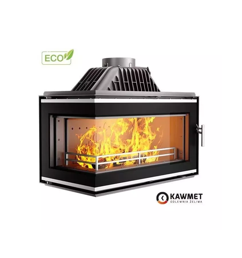 Kawmet - fireplace insert Corner W16 premium with a damper