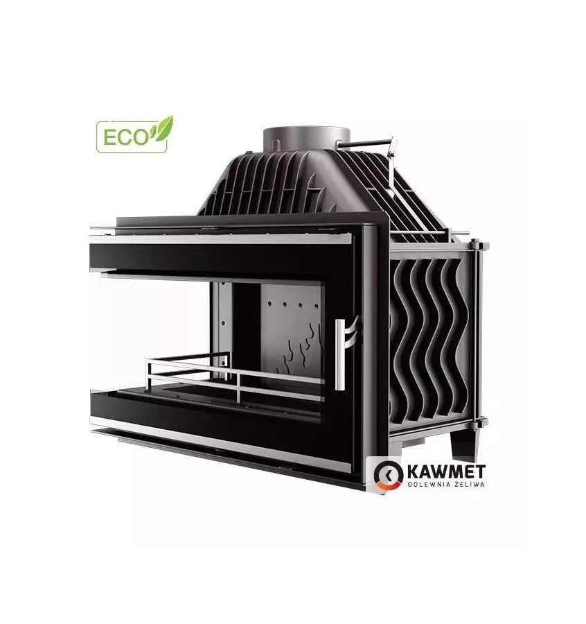 Kawmet - fireplace insert Corner W16 premium with a damper