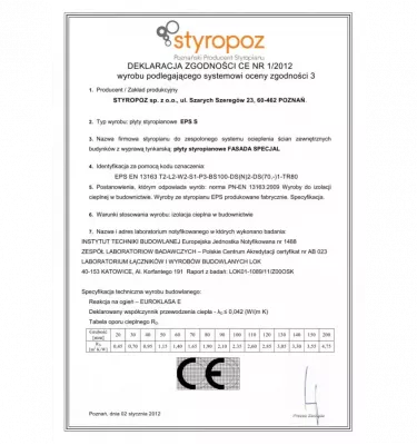 Styropoz - speciální fasádní 42 polystyrenová deska