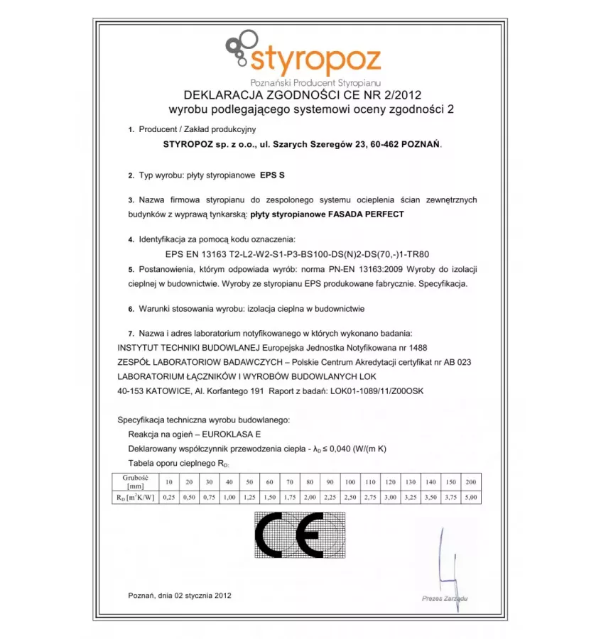Styropoz - EPS 70-040 foamed polystyrene board