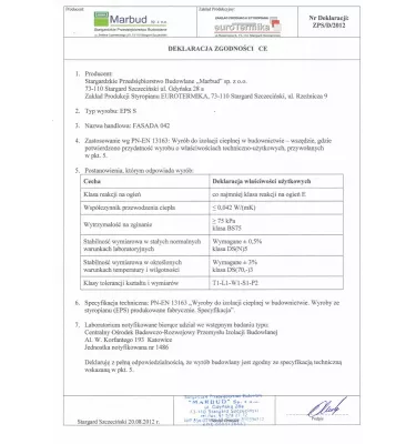 Eurotermika - płyta styropianowa Fasada 042