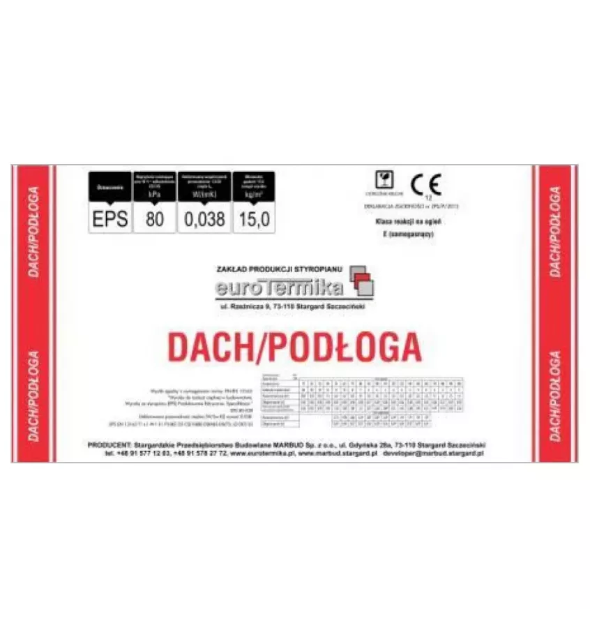 Eurotermika - płyta styropianowa Dach/Podłoga 80-038