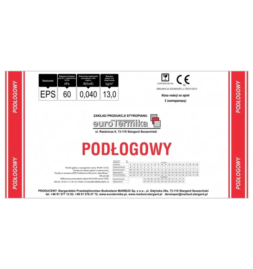 Eurothermal - Floor foam board 60-039