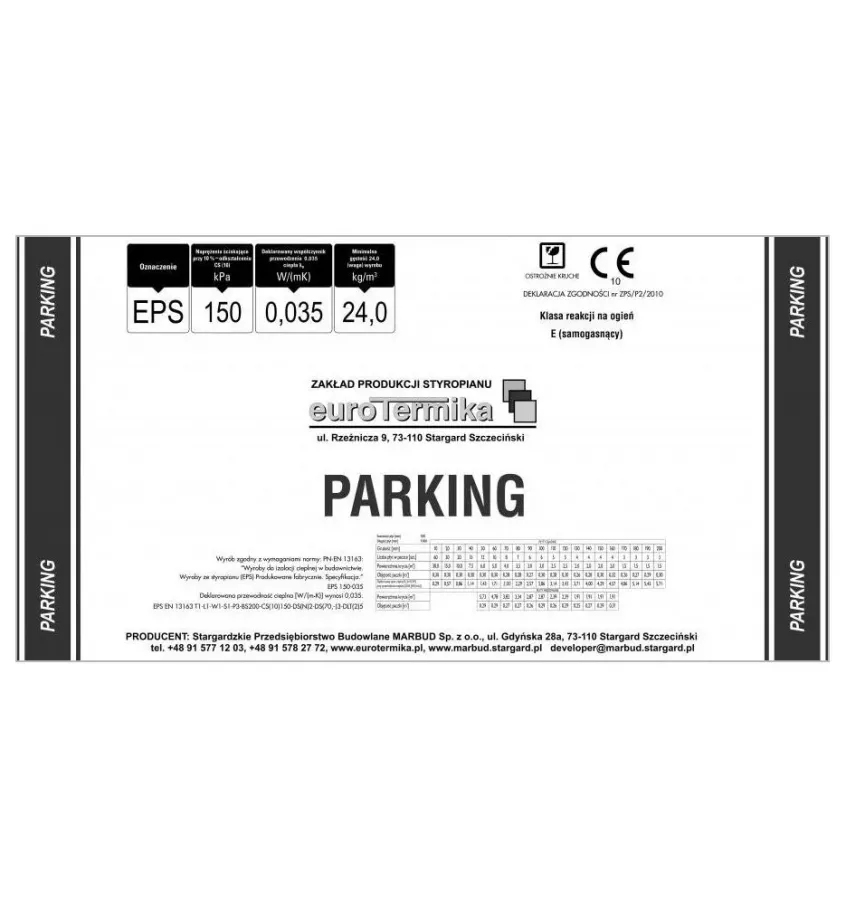 Eurotermika - polystyrenová deska Parking 150-035