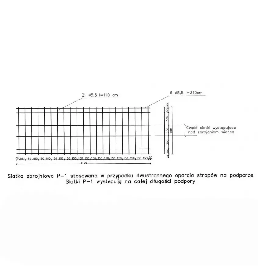 Konbet - vnitřní podpůrná síť P -1