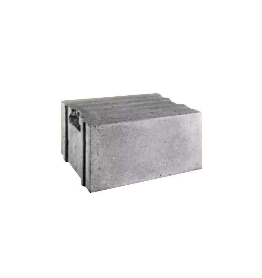 Prefabed Bielsko Biała - concrete tongue and groove blocks and handle on returnable pallets