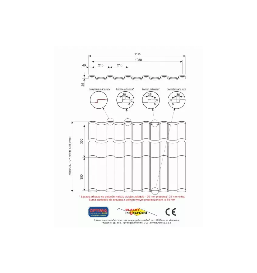 Pruszyński - Optima Arad metal roofing tile