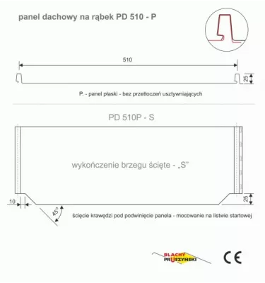 Pruszyński - seam roof panels PD 510 S