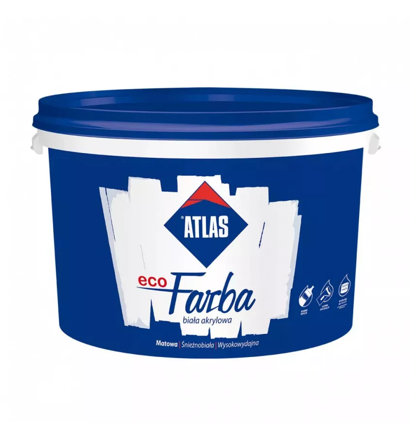 Atlas - interiérová bílá akrylová barva ecoFARBA (AW -ECO)