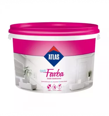 Atlas - farba biała lateksowa wewnętrzna optiFARBA (AW-OPTI)