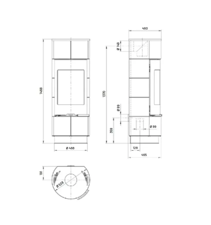 Thorma - Atika Standard wood stove tiled Cadiz