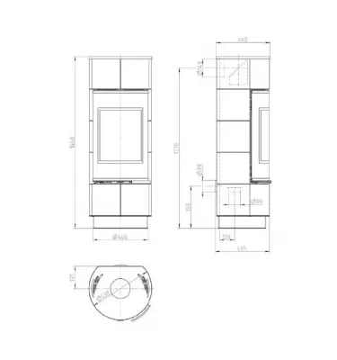 Thorma - piecyk na drewno Atika Plus kafel biały 7,5 kW