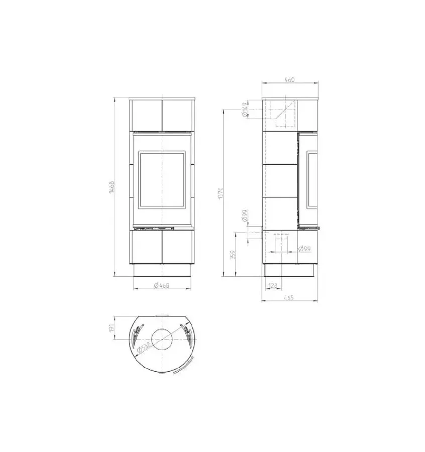 Thorma - piecyk na drewno Atika Plus kafel biały 7,5 kW