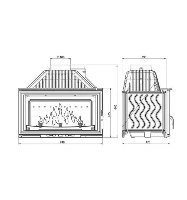 Kawmet - fireplace insert Grand W15 with a damper
