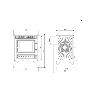 Kawmet - krbová kamna P3 7,4 kW Eco