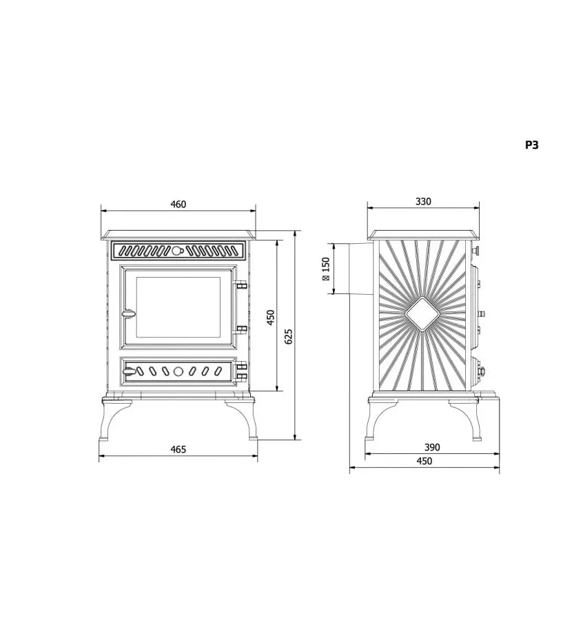 Kawmet - fireplace stove P3