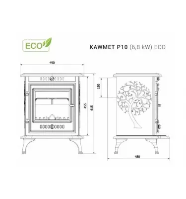 Kawmet - krbová kamna P10 6,8 kW Eco