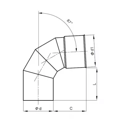 Kominflex - stainless steel bend