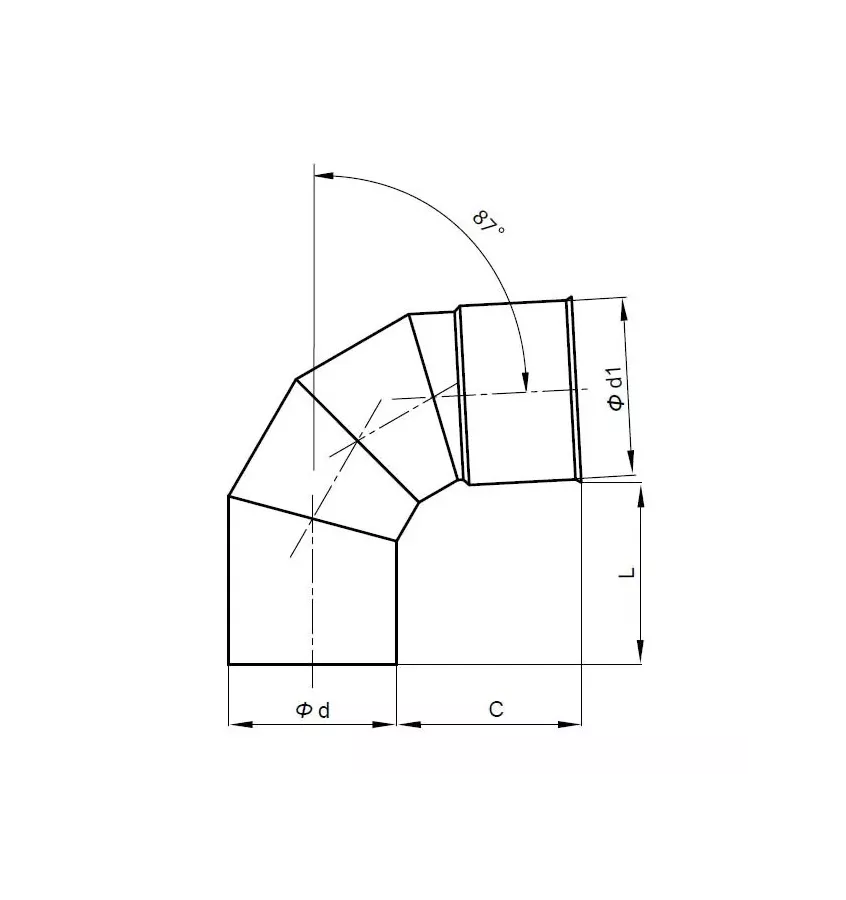 Kominflex - stainless steel bend