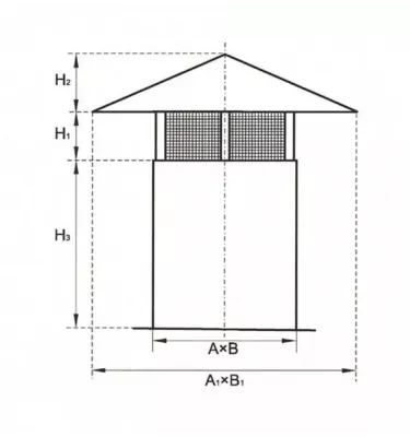 Xplo Ventilace - střešní vývod obdélníkový typ A
