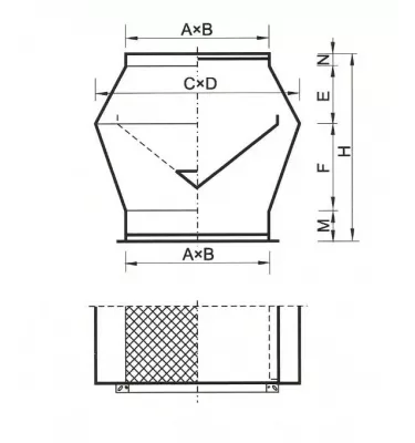 Xplo Ventilace - obdélníkový střešní otvor typu E