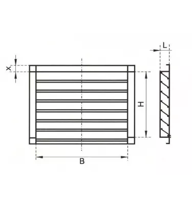 Xplo ventilace - obdélníkový nástěnný vstup